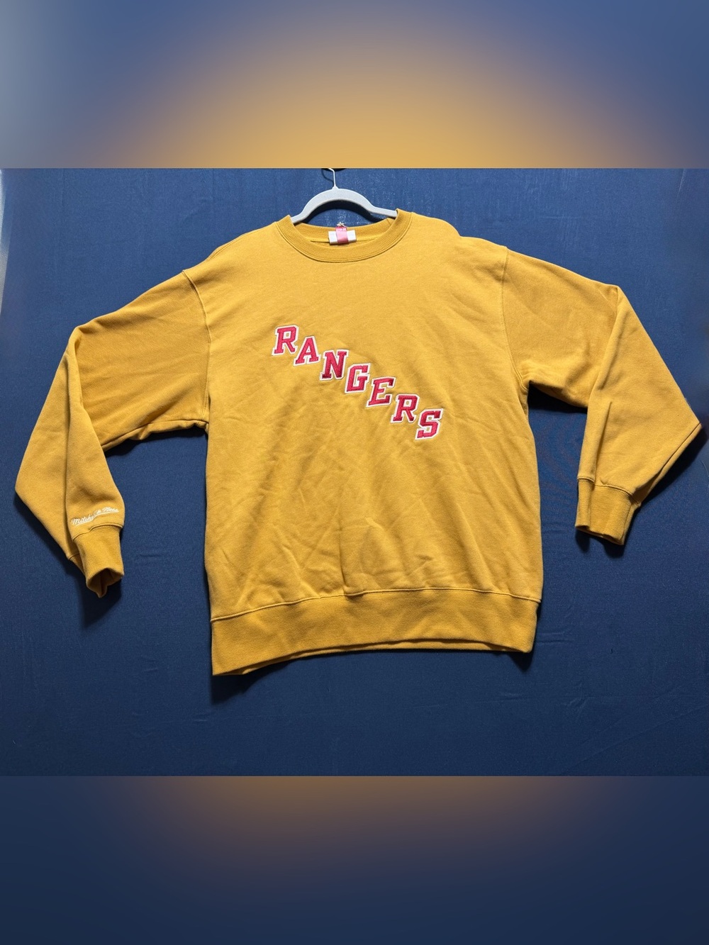 Cotton Blend NWT Size XL Mitchell & Ness New York Rangers Vintage Hockey Crewnec